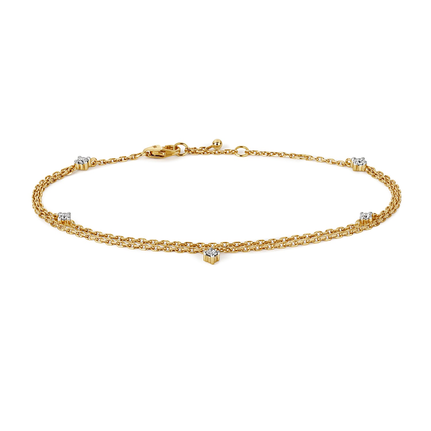 Aurina Diamond Bracelet - Claw Clasp, 9k Yellow Gold