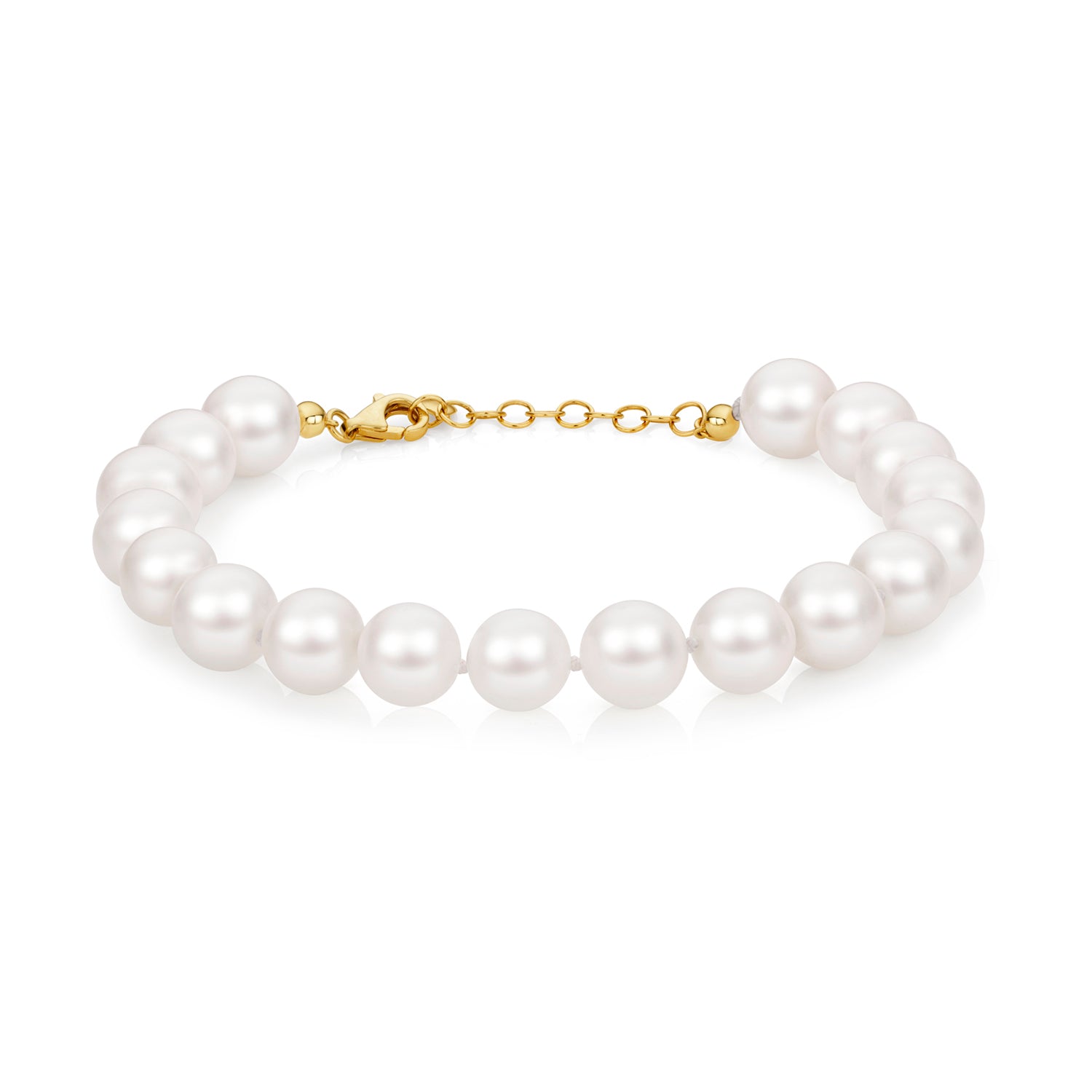 Lloyds 8mm Freshwater Pearl Bracelet - 9k Yellow Gold