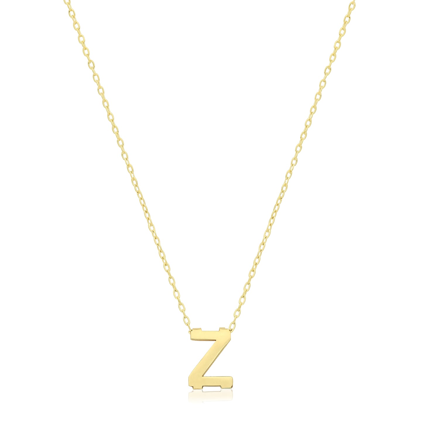 Initial Letter Z Necklace – 9k Yellow Gold