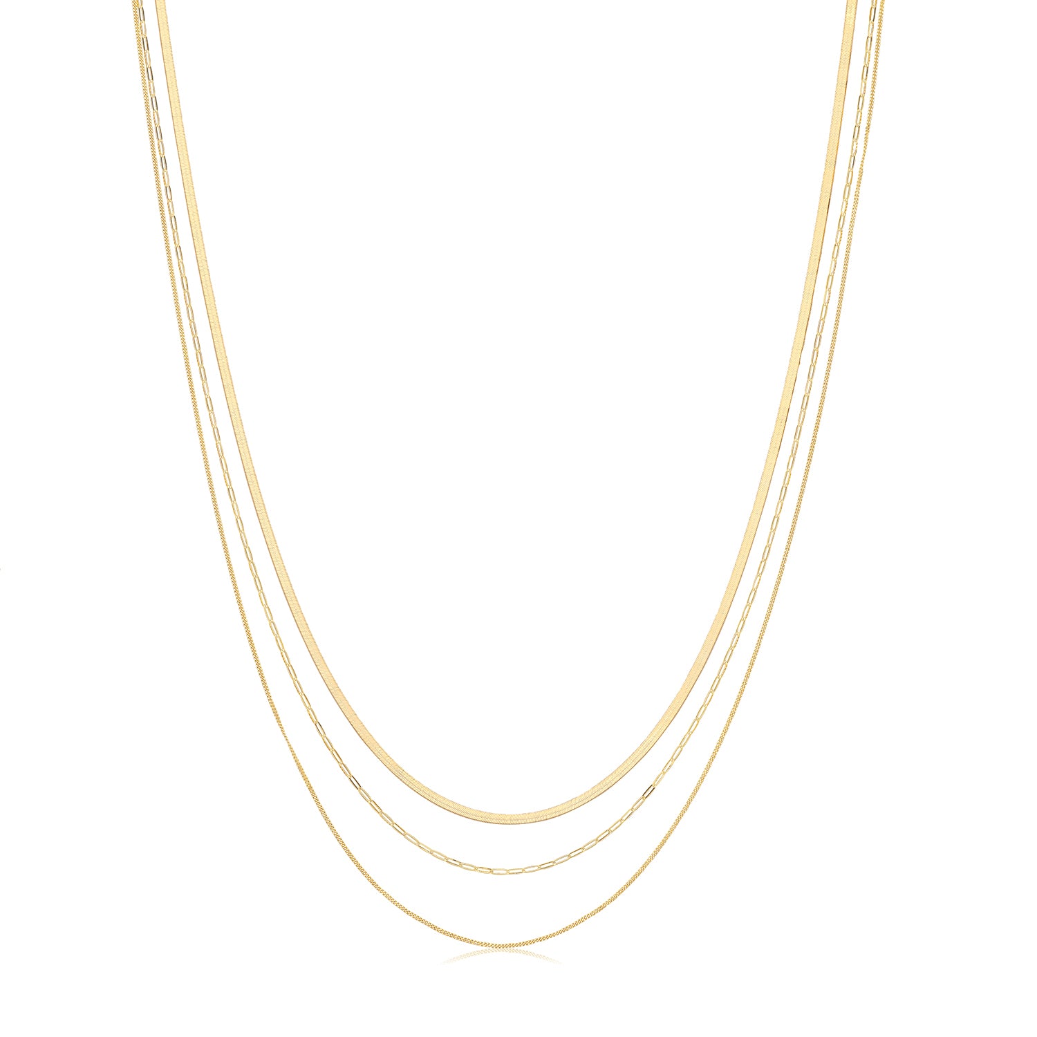 Evelyn Multi Chain Necklace - 9k Yellow Gold