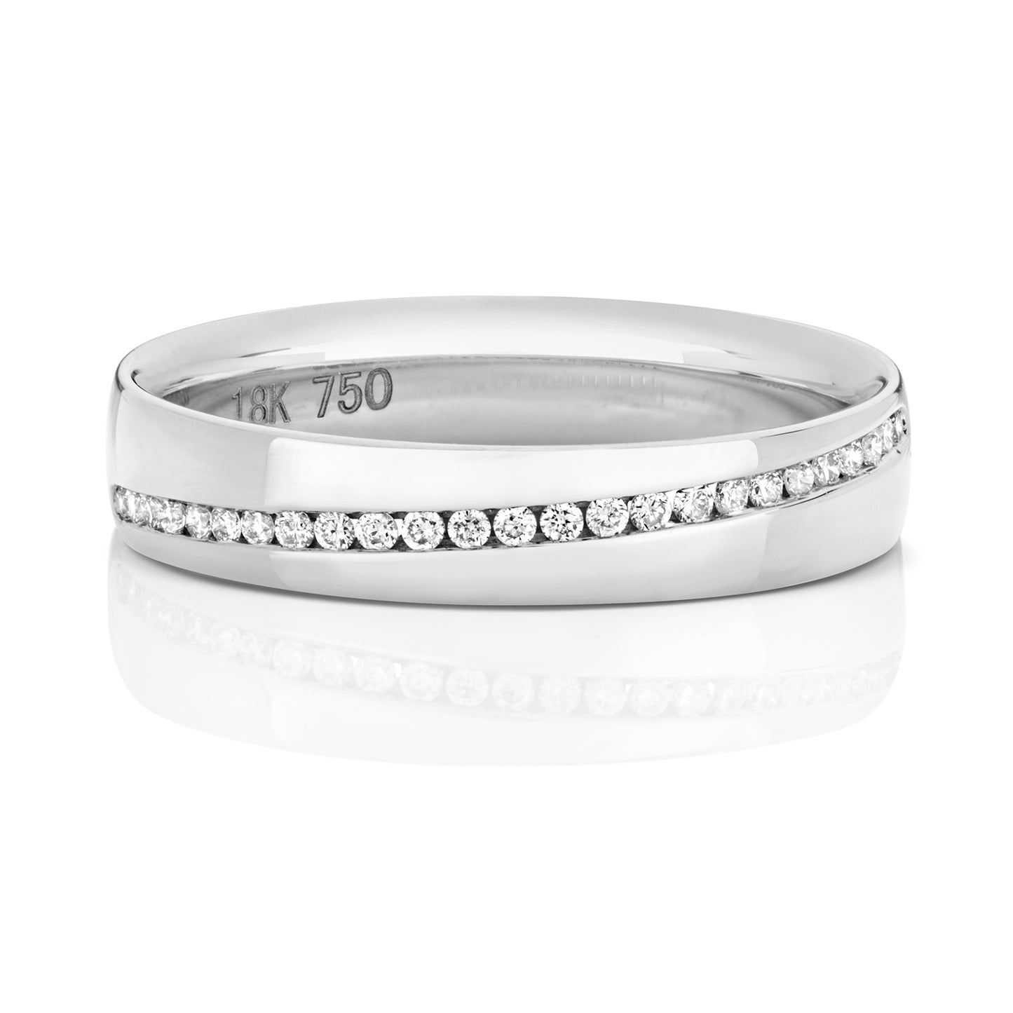 Avalon Diamond Wedding Ring Channel Set - 18k White Gold
