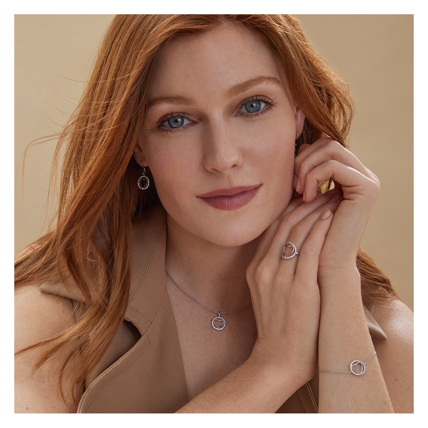Heart & Halo Bracelet - Rhodium Plated Silver