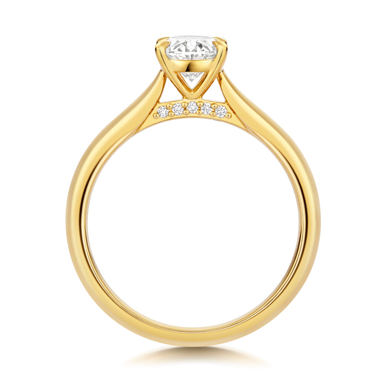 Ariana 1.00ct Oval Lab Grown Diamond Engagement Ring - 18k Yellow Gold