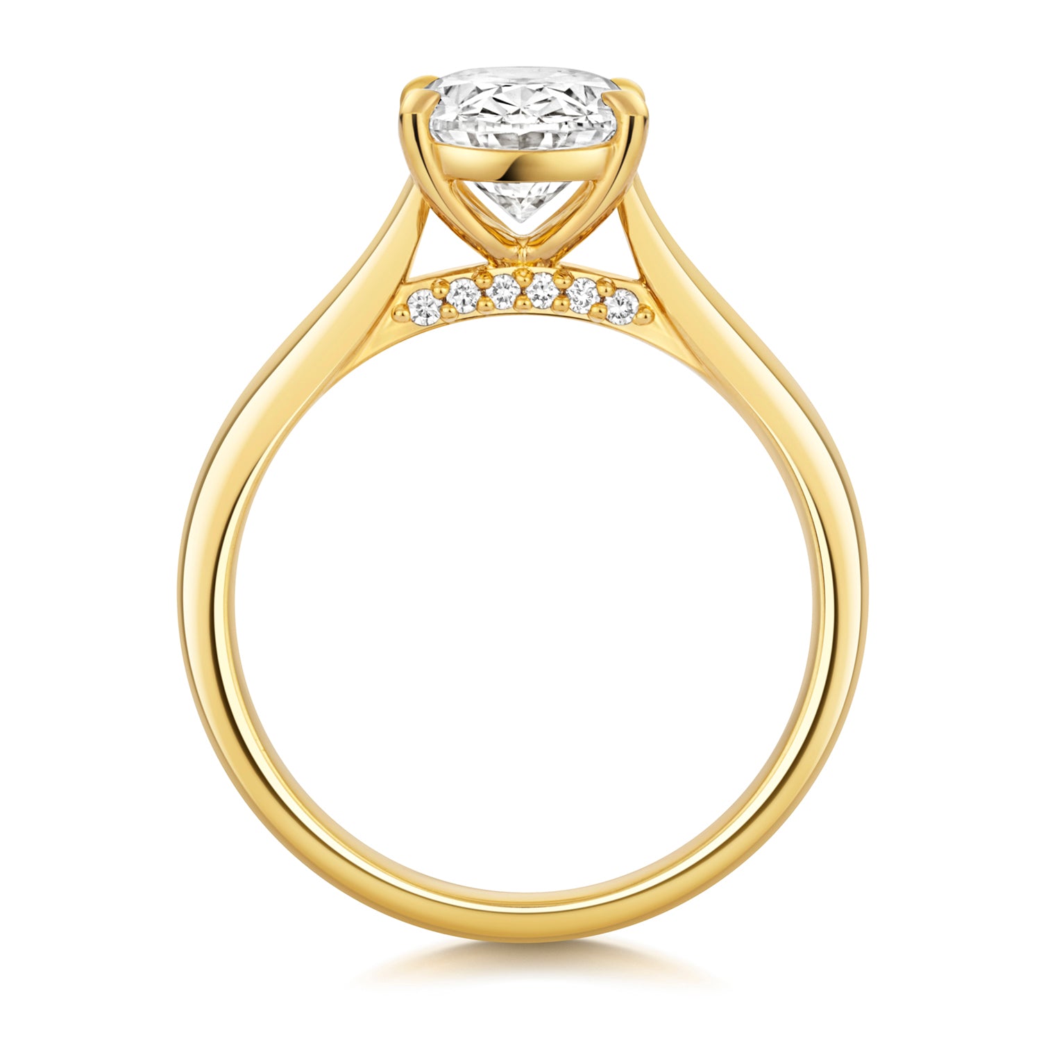 Ariana 2.00ct Oval Lab Grown Diamond Engagement Ring - 18k Yellow Gold