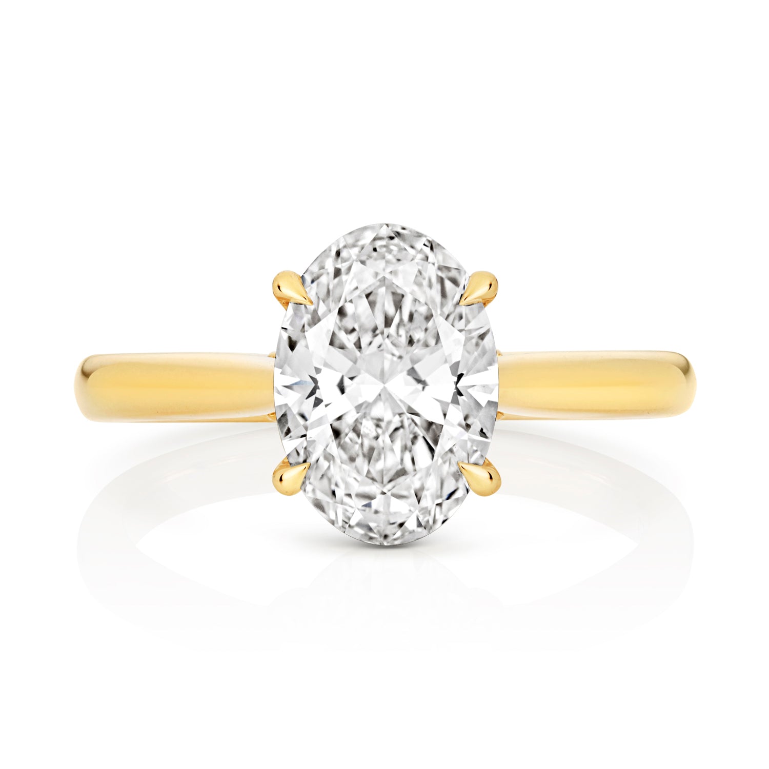 Ariana 2.00ct Oval Lab Grown Diamond Engagement Ring - 18k Yellow Gold