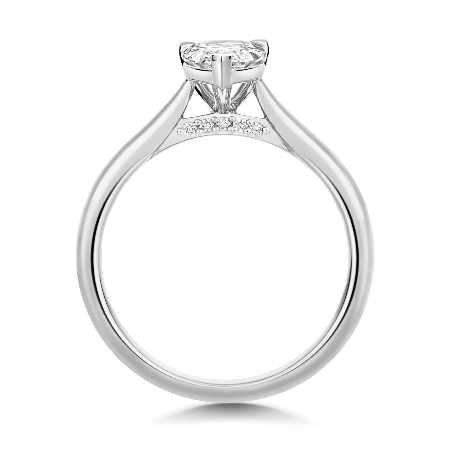 Margot 1.00ct Pear Shape Lab Grown Diamond Engagement Ring - 18k White Gold