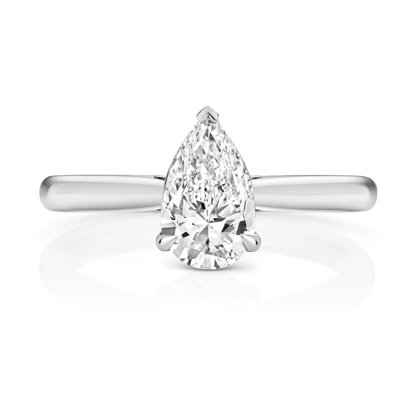 Margot 1.00ct Pear Shape Lab Grown Diamond Engagement Ring - 18k White Gold