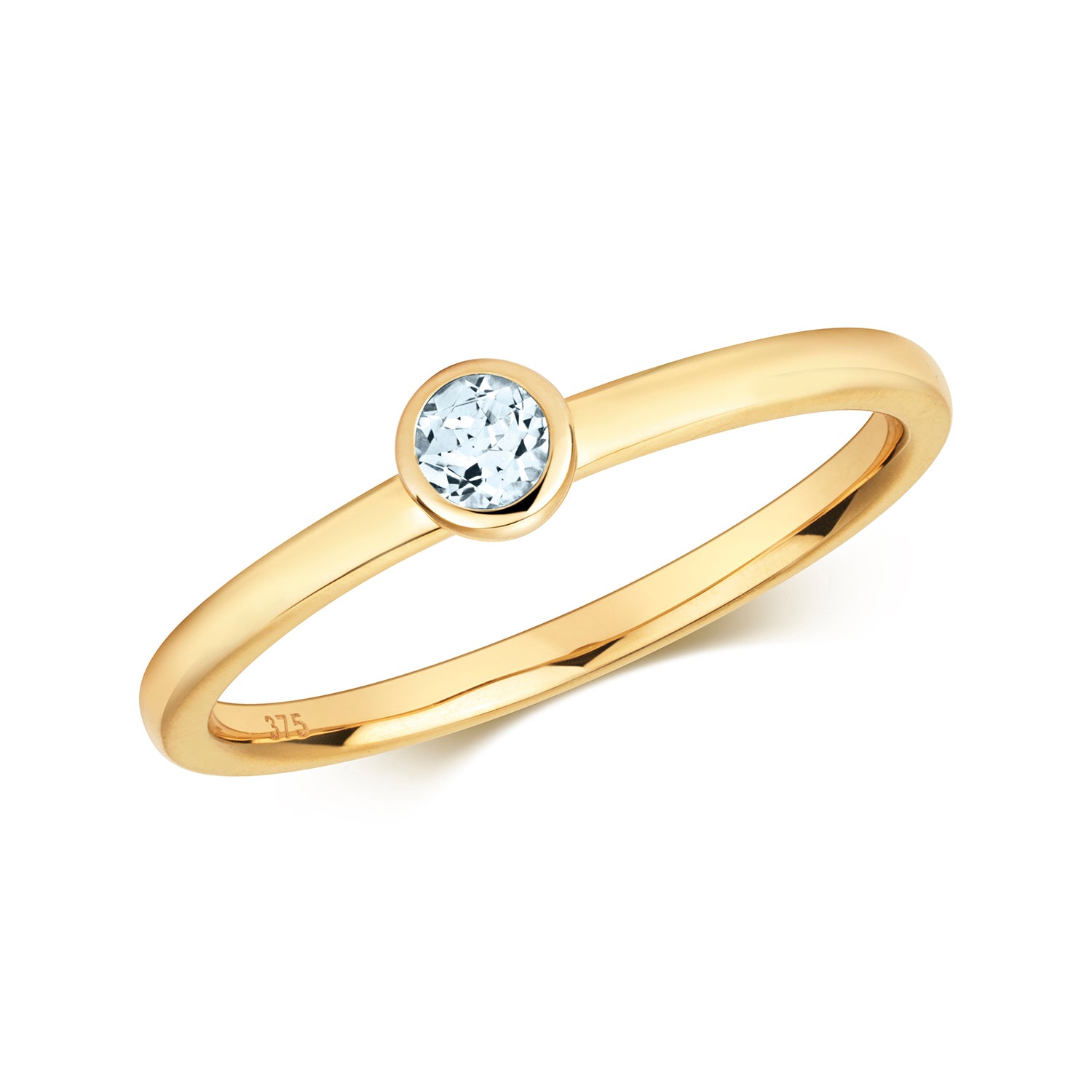 Devon Aquamarine Ring - 9k Yellow Gold