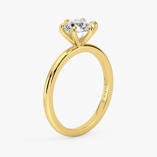 The Classic Round Lab Grown Diamond Engagement Ring - 18k Yellow Gold, 1 Carat