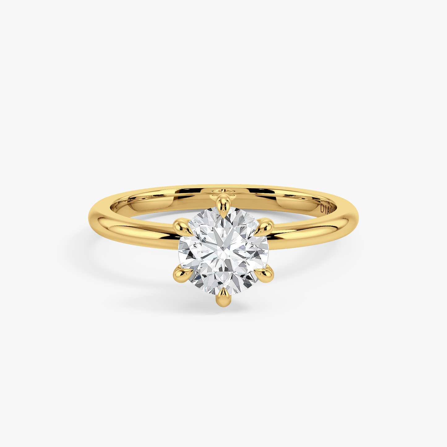 The Classic Round Lab Grown Diamond Engagement Ring - 18k Yellow Gold, 1 Carat