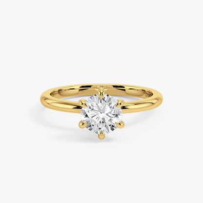 The Classic Round Lab Grown Diamond Engagement Ring - 18k Yellow Gold, 1 Carat