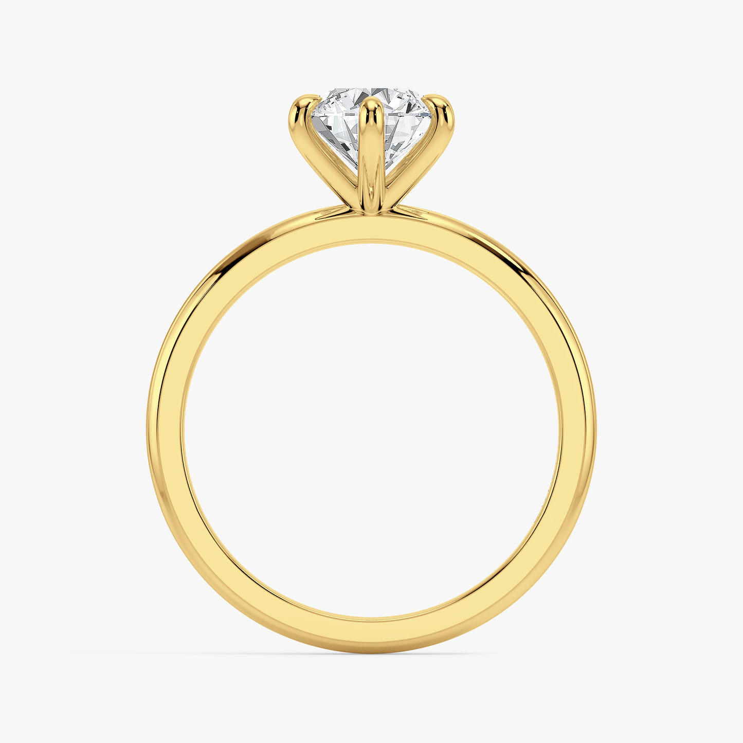 The Classic Round Lab Grown Diamond Engagement Ring - 18k Yellow Gold, 1 Carat