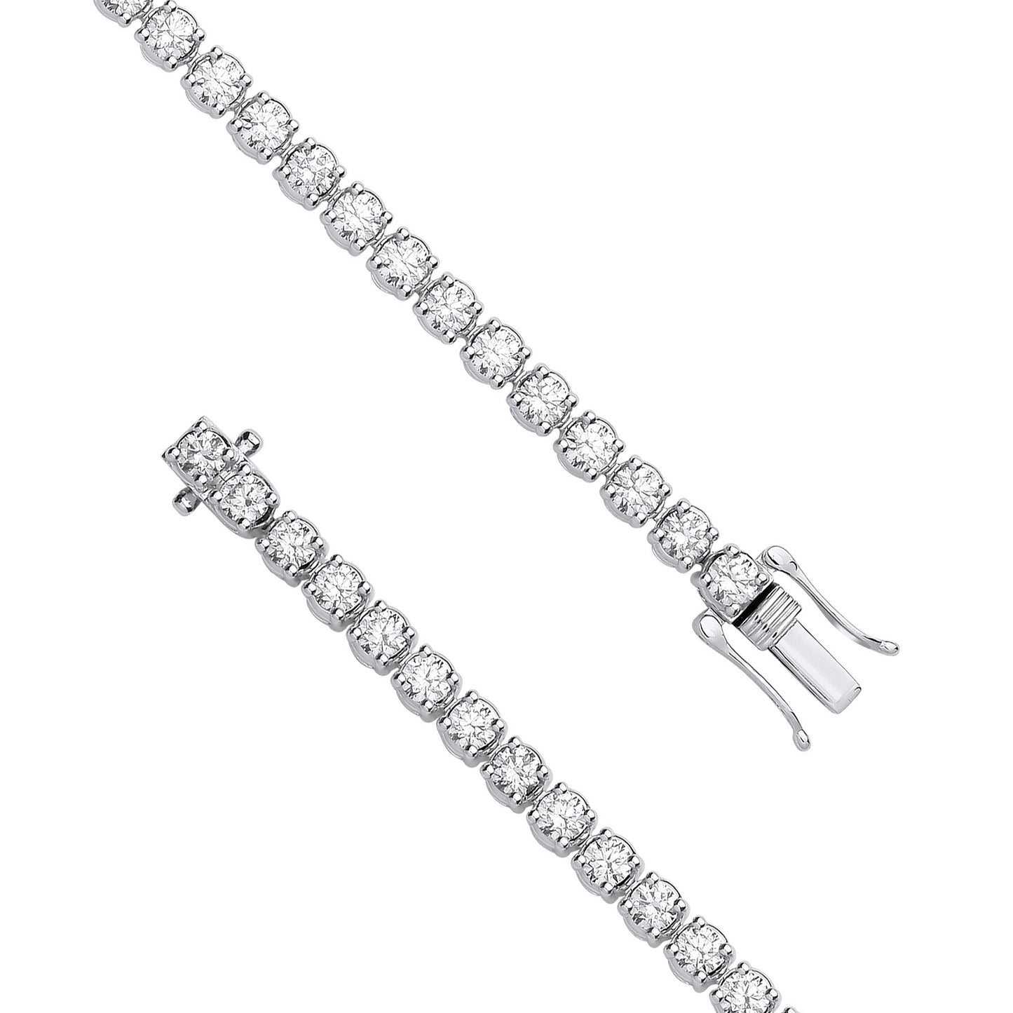 Lloyds Lab Grown Diamond Tennis Bracelet - 9k White Gold, 10.00ct