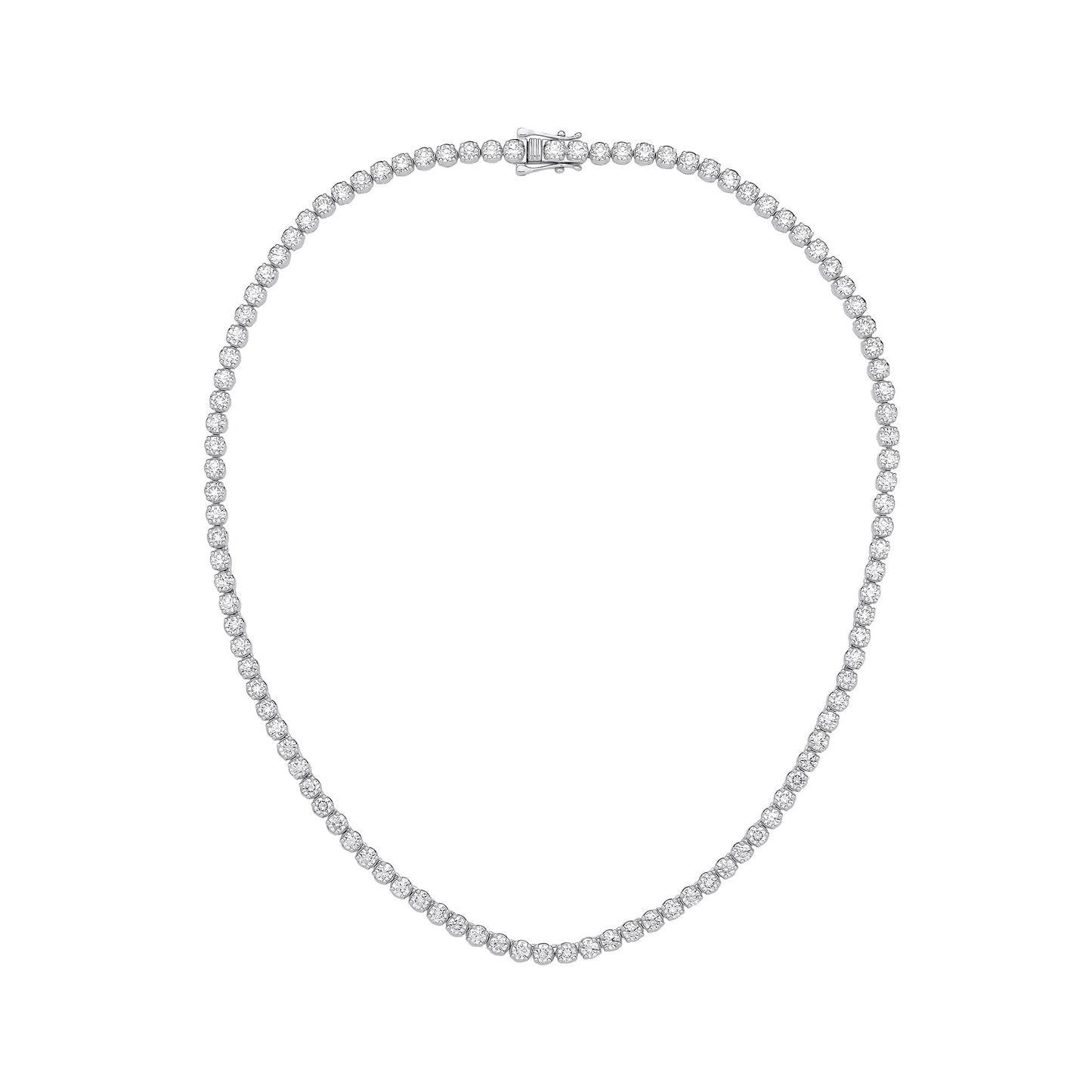 Lloyds Lab Grown Diamond Tennis Necklace - 9k White Gold, 15ct