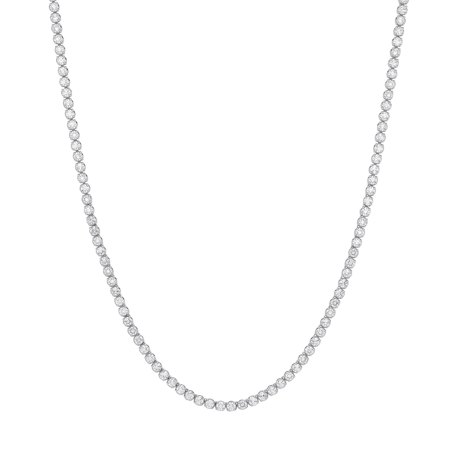 Lloyds Lab Grown Diamond Tennis Necklace - 9k White Gold, 15ct