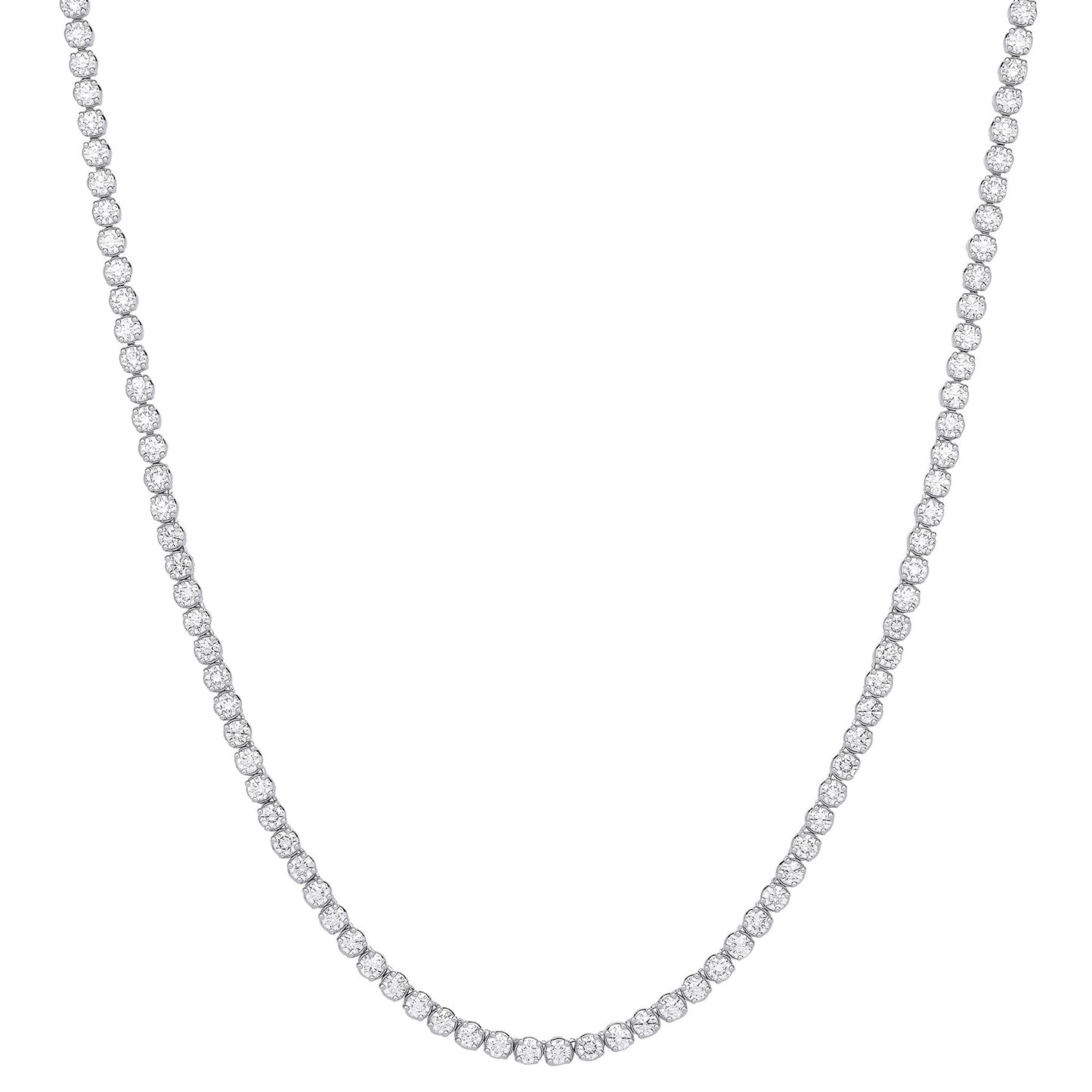 Lloyds Lab Grown Diamond Tennis Necklace - 9k White Gold, 20ct