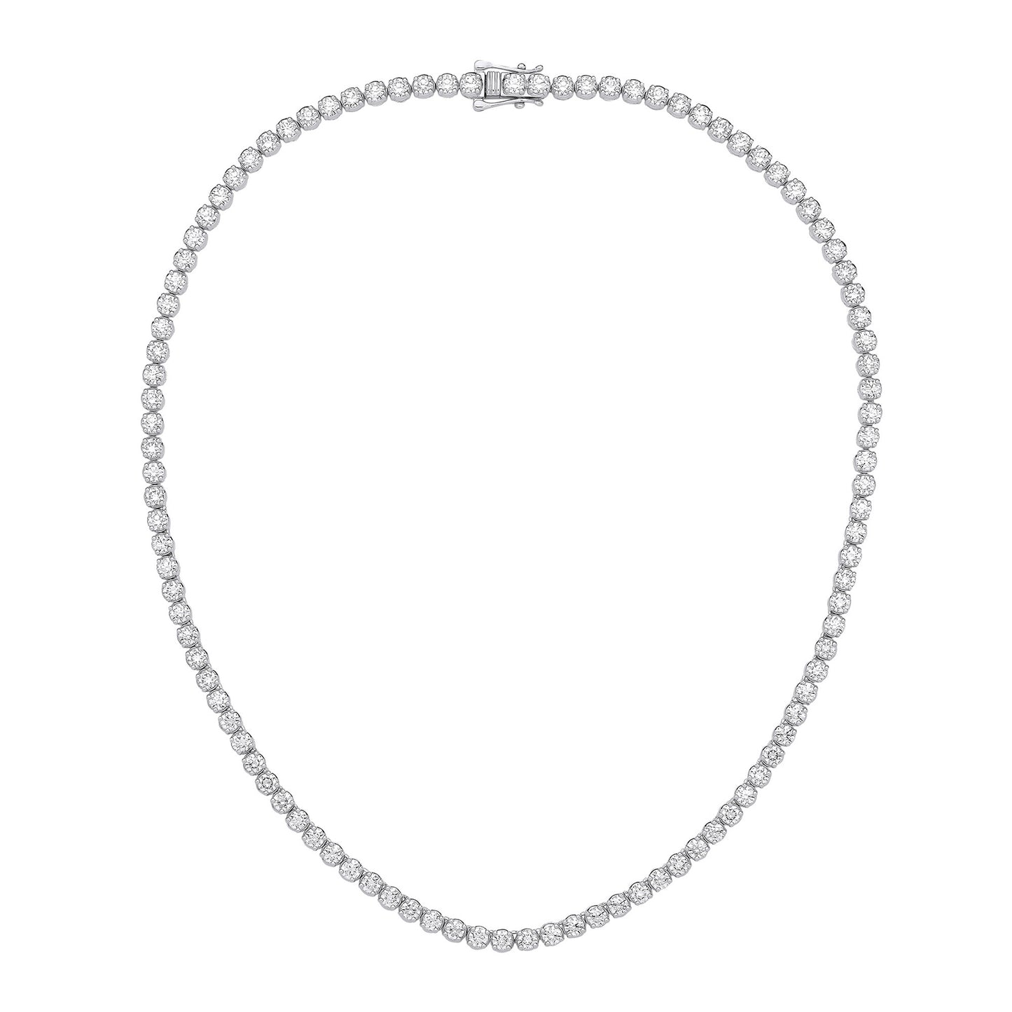 Lloyds Lab Grown Diamond Tennis Necklace - 9k White Gold, 20ct