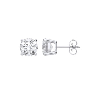 Lloyds Lab Grown Diamond Stud Earrings - 18k White Gold, 4.00ct