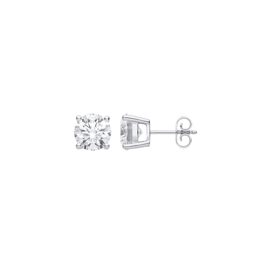 Lloyds Lab Grown Diamond Stud Earrings - 18k White Gold, 2.00ct