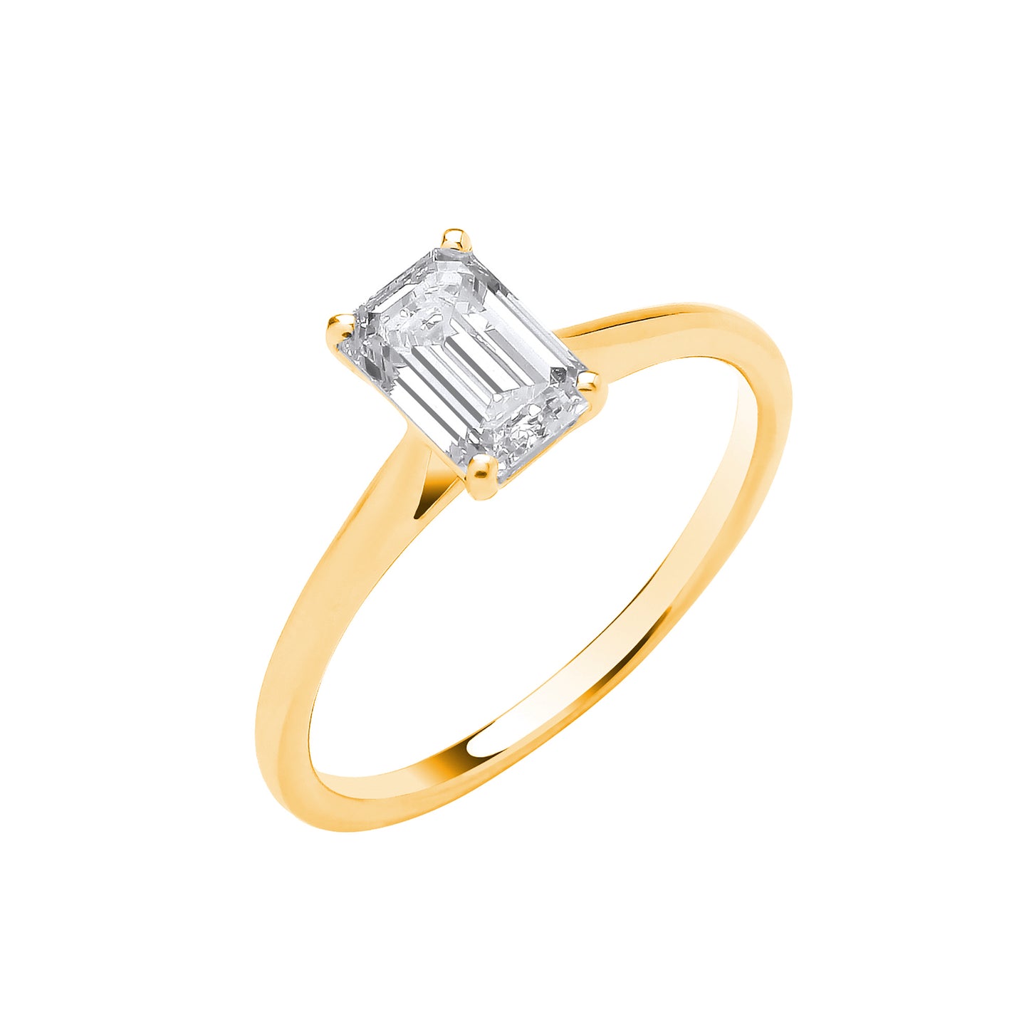 Portman Emerald Lab Grown Diamond Engagement Ring - 18k Yellow Gold, 1.00ct