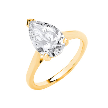 Scarlett Pear Lab Grown Diamond Engagement Ring - 18k Yellow Gold, 3.00ct