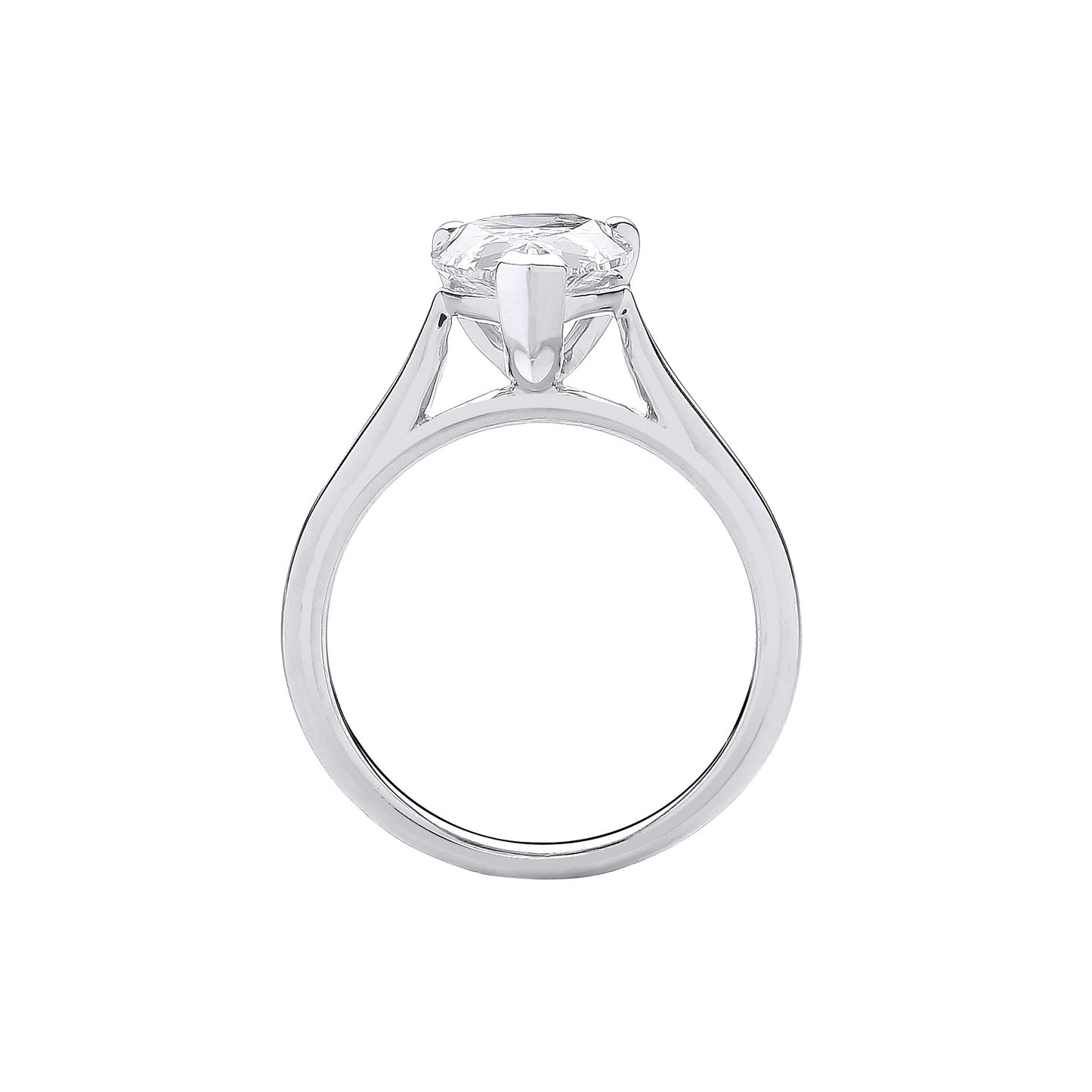 Scarlett Pear Lab Grown Diamond Engagement Ring - 18k White Gold, 3.00ct