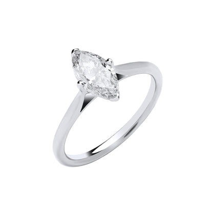 Selena Marquise Lab Grown Diamond Engagement Ring - 18k White Gold, 1.00ct