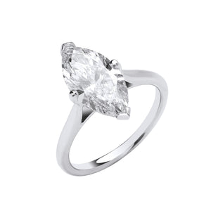 Selena Marquise Lab Grown Diamond Engagement Ring - 18k White Gold, 3.00ct