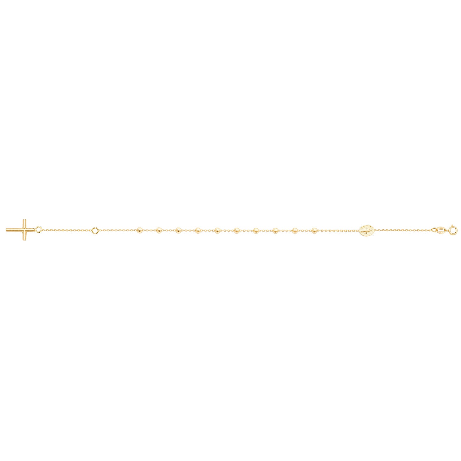 Rosary Bead Classic Chain Bracelet - 9k Yellow Gold