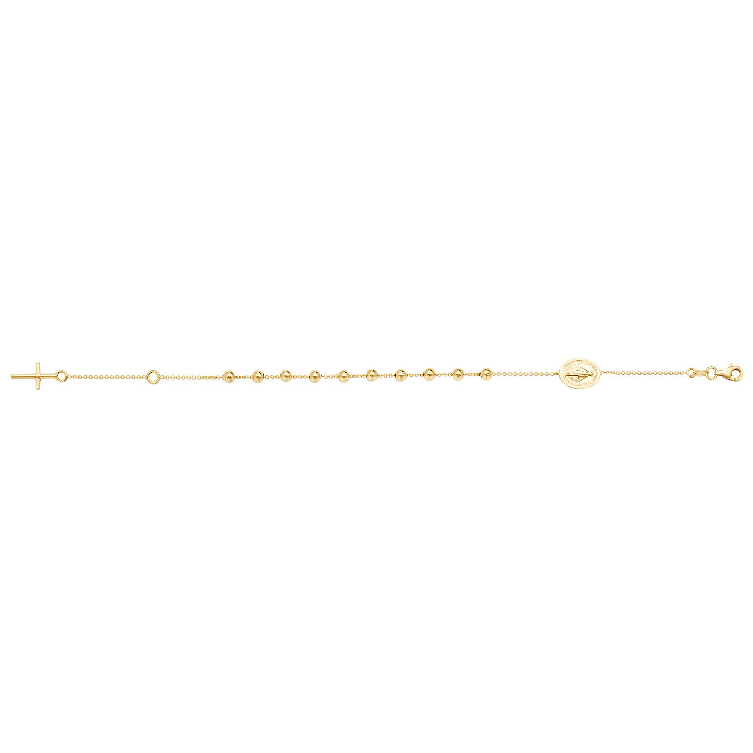 Rosary Bead Luxe Chain Bracelet - 9k Yellow Gold
