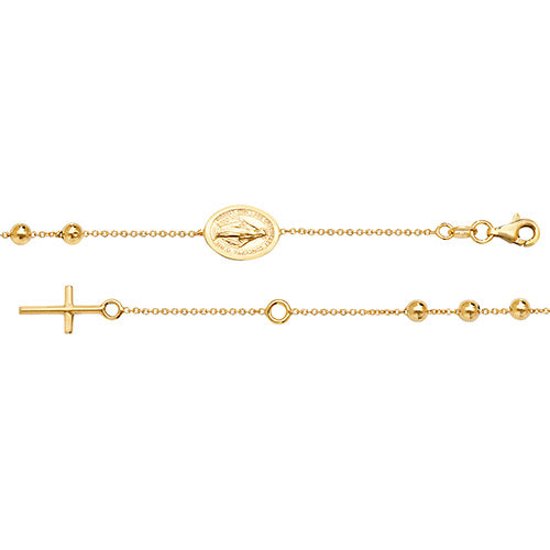 Rosary Bead Luxe Chain Bracelet - 9k Yellow Gold