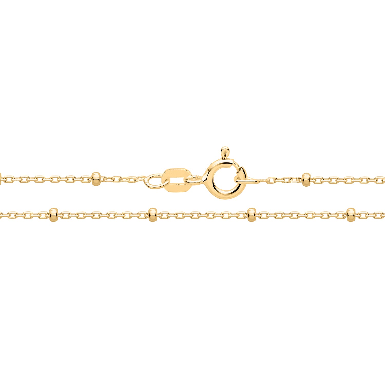 Rolo Beaded Chain Bracelet – Yellow Gold Plated Silver
