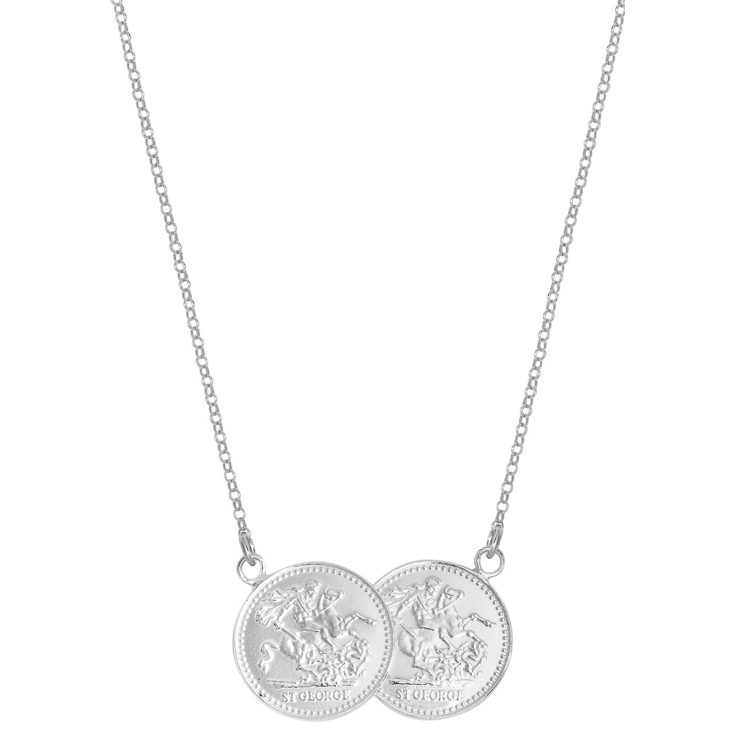 St George Half Sovereign Coins Necklace - Sterling Silver
