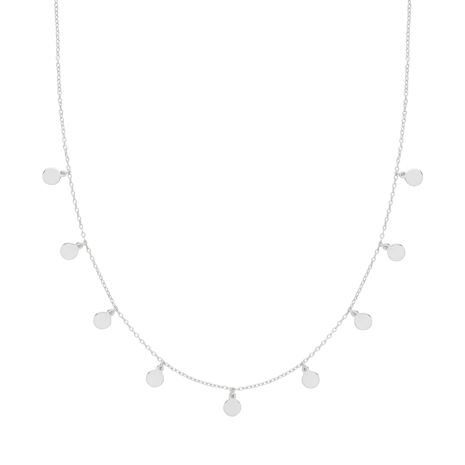 Little Discs Necklace – Rhodium Plated Silver