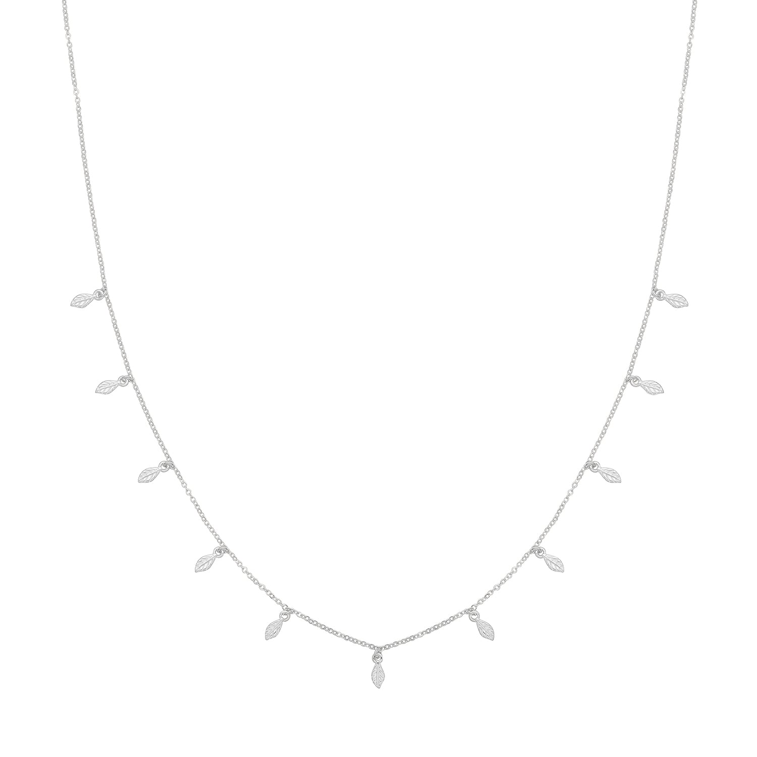 Little Leaves Necklace – Rhodium Plated Silver