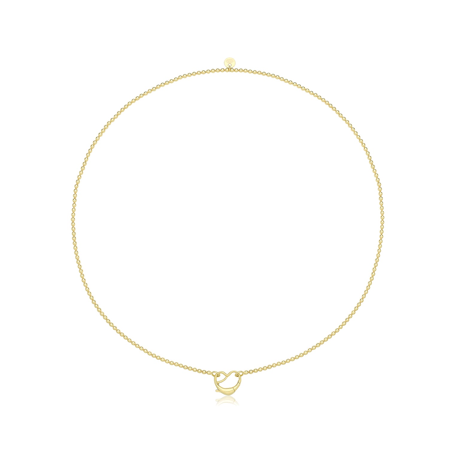 Heart Clasp Bead Necklace – Yellow Gold Plated Silver