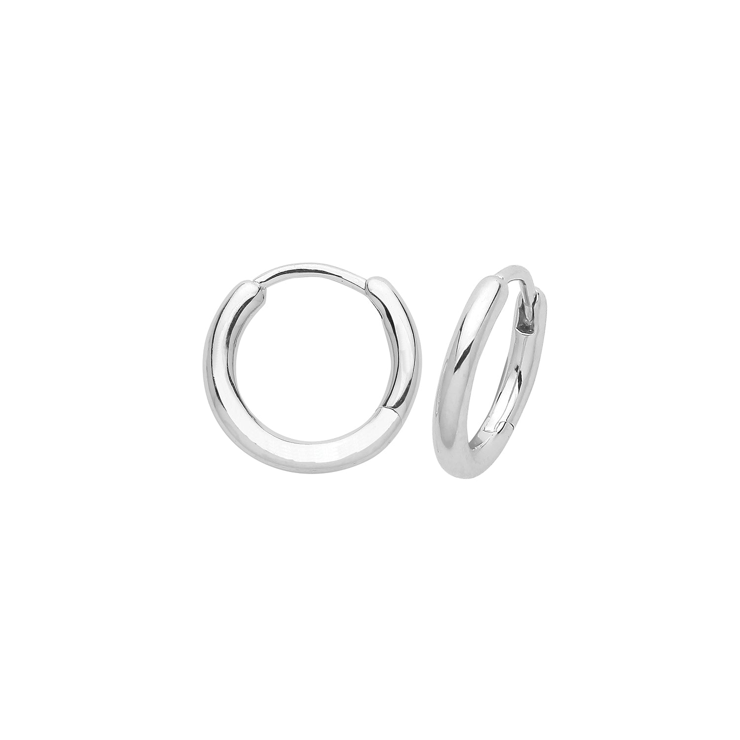 Lloyds Classic Hoop 8mm Earrings - Rhodium Plated Silver