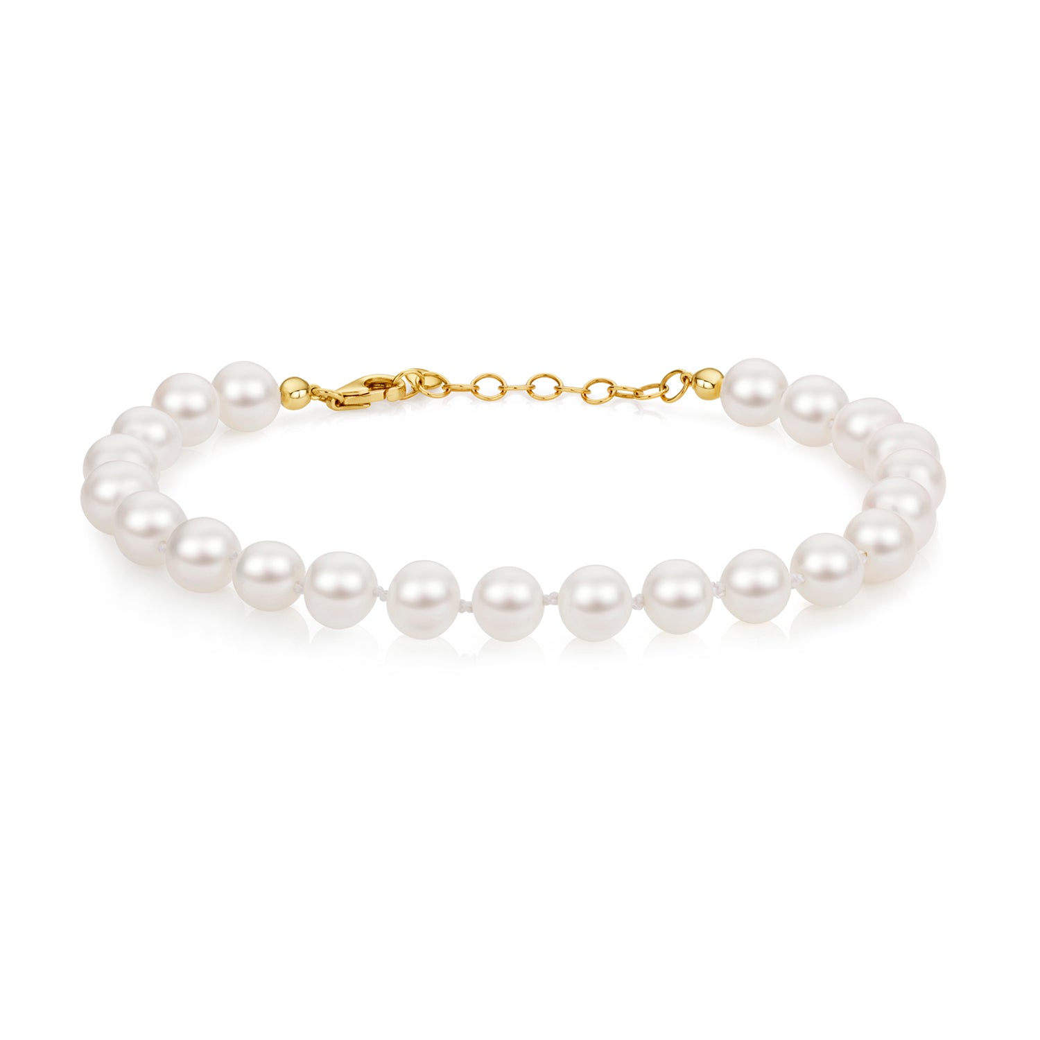 Lloyds 6mm Freshwater Pearl Bracelet - 9k Yellow Gold