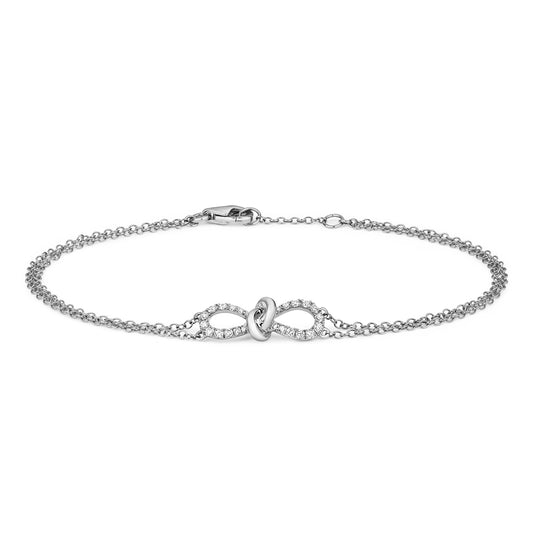 Diamond Bow Bracelet - 18k White Gold