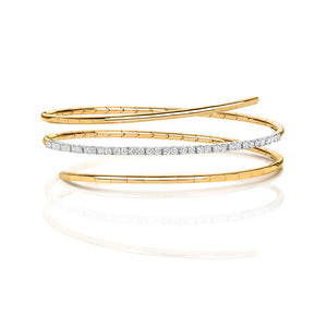 Adorn Diamond Twist Bangle - 18k Yellow Gold