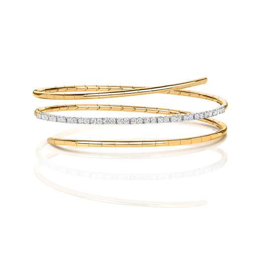 Adorn Diamond Twist Bangle - 18k Yellow Gold