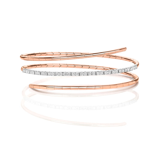 Adorn Diamond Twist Bangle - 18k Rose Gold