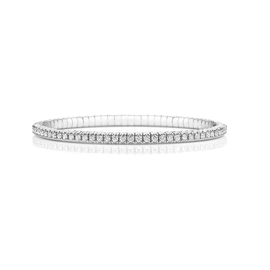 Valencia Stretch Bangle - 2ct Diamond 18k White Gold