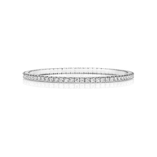 Valencia Stretch Bangle - 3.5ct Diamond 18k White Gold