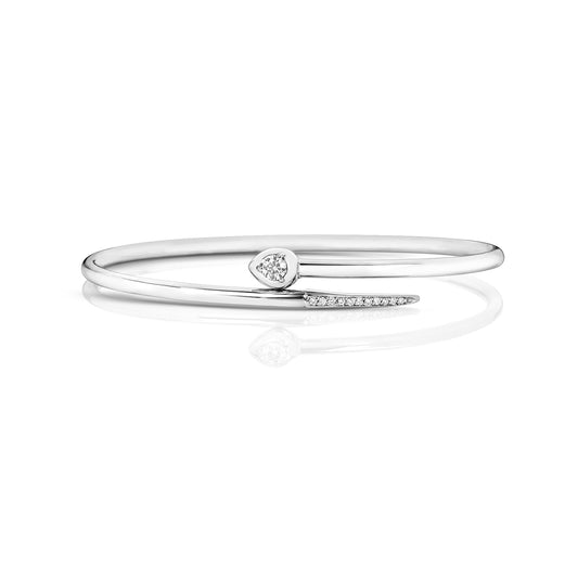 Lyra Diamond Bangle - 18k White Gold