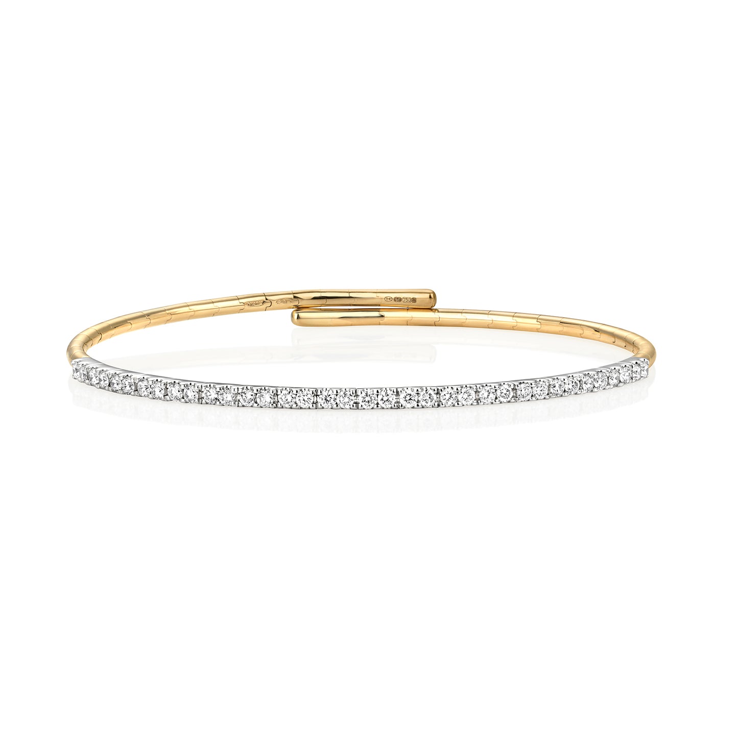 Selene Diamond Bangle - 18k Yellow Gold