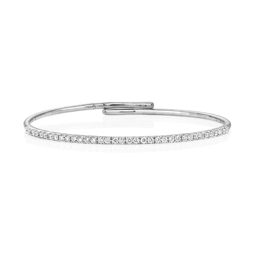 Selene Diamond Bangle - 18k White Gold