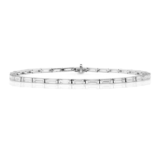 Vivienne 4.45ct Diamond Baguette Bracelet - 18k White Gold