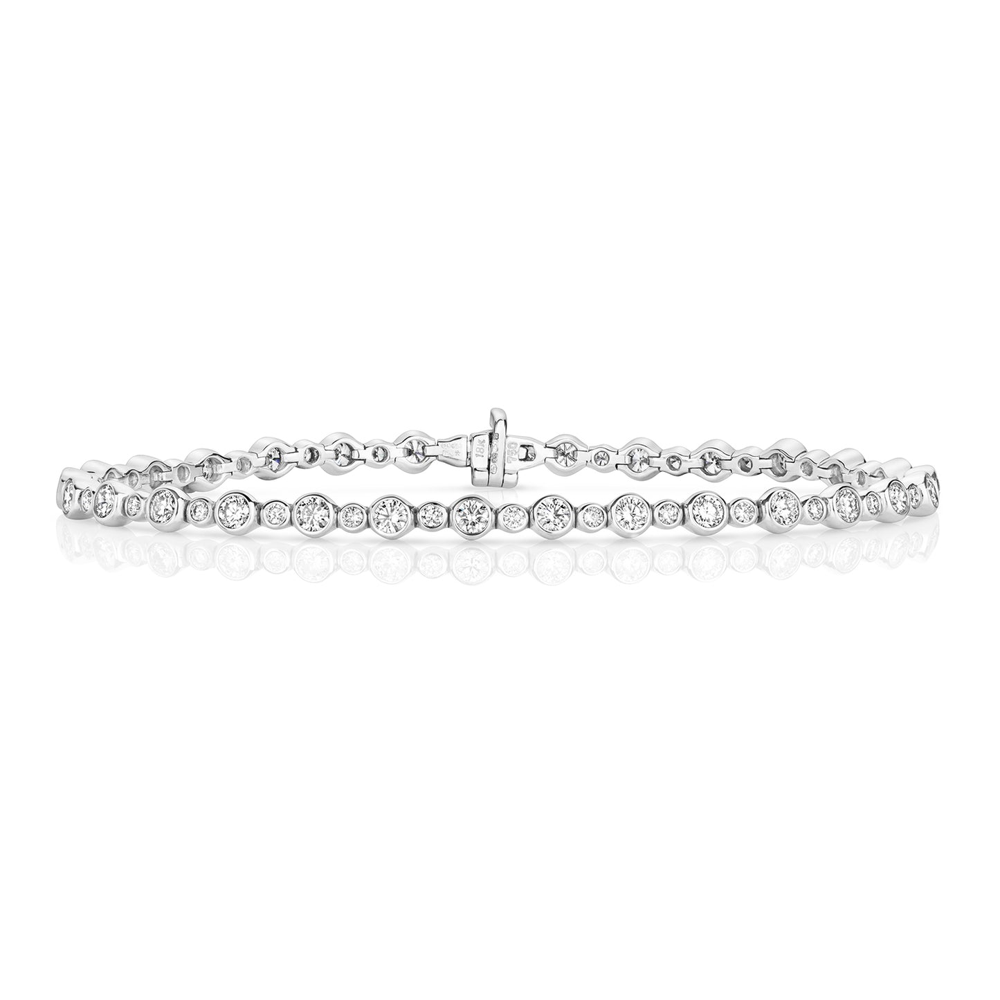 Noelle 2.90ct Rubover Diamond Bracelet - 18k White Gold