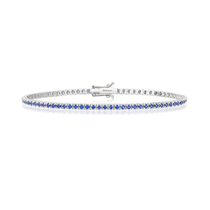 Malta Sapphire Bracelet - 18k White Gold, 2.20ct